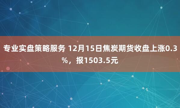 专业实盘策略服务 12月15日焦炭期货收盘上涨0.3%，报1503.5元